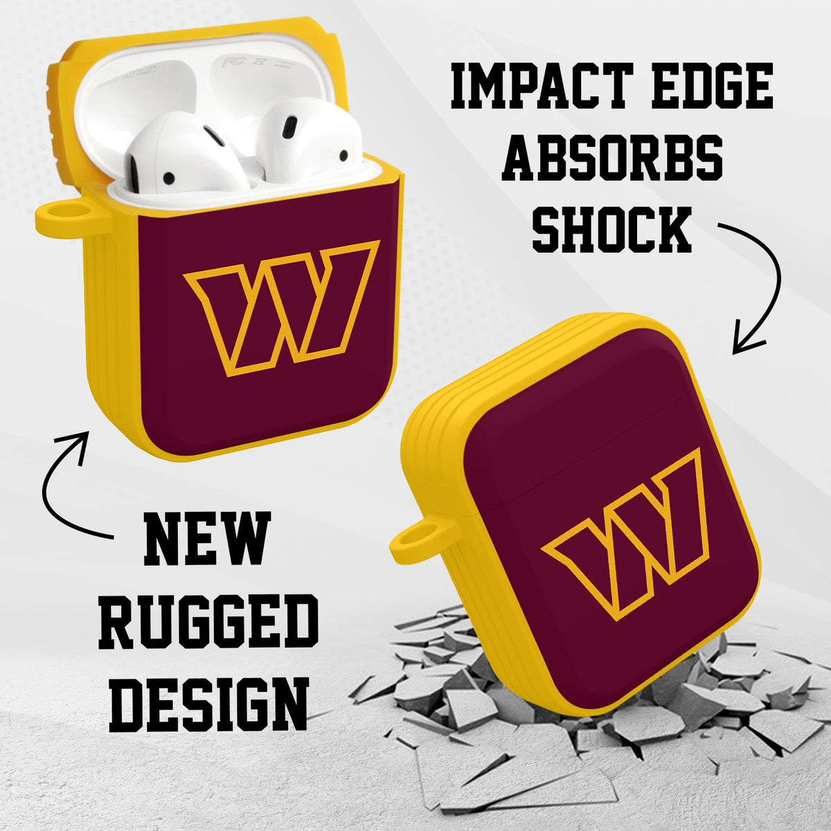 Washington Commanders HDX Custom Name Case Cover for Apple AirPods Gen 1 &amp; 2