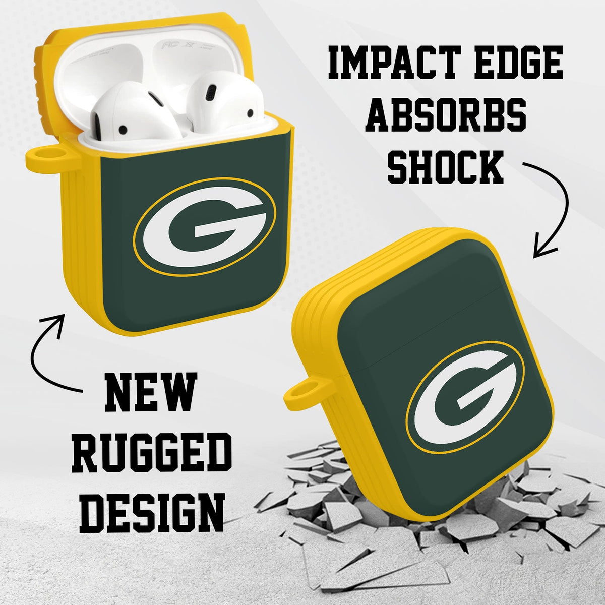 Green Bay Packers HDX Custom Name Case Cover for Apple AirPods Gen 1 &amp; 2