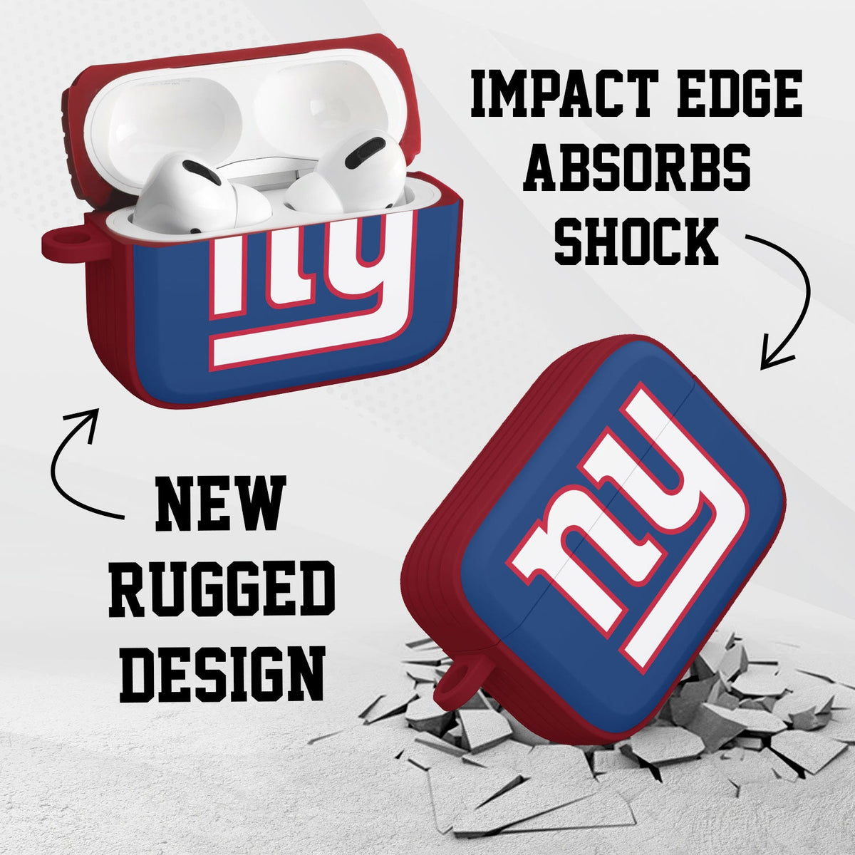 New York Giants HDX Custom Name Apple AirPods Pro 1 &amp; 2 Case Cover (Classic)