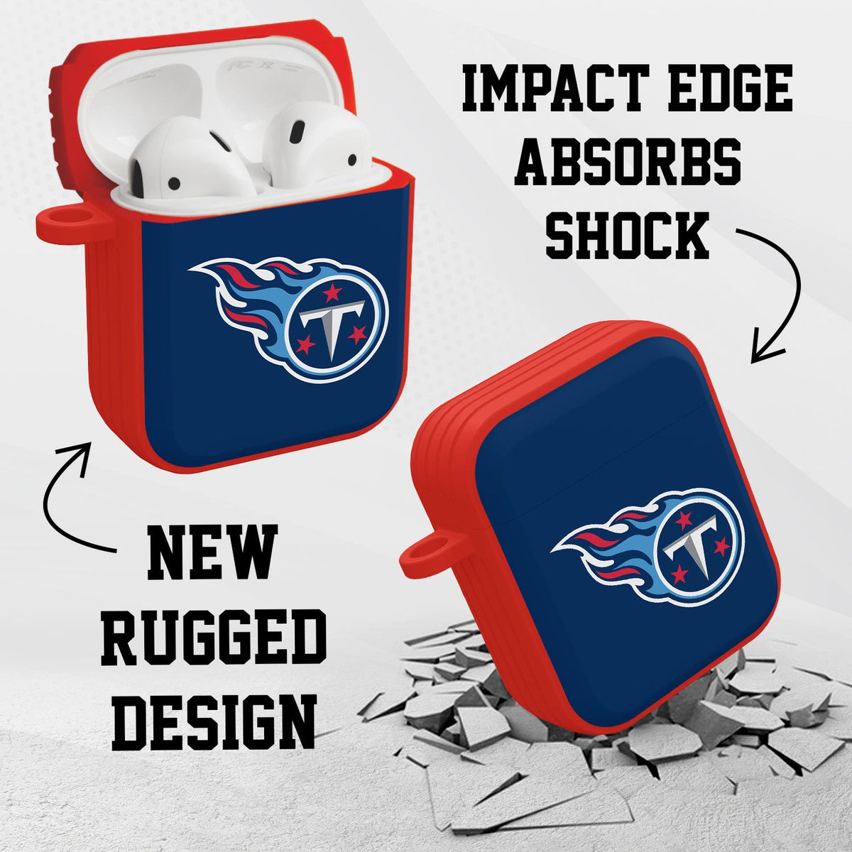 Tennessee Titans HDX Custom Name Case Cover for Apple AirPods Gen 1 &amp; 2
