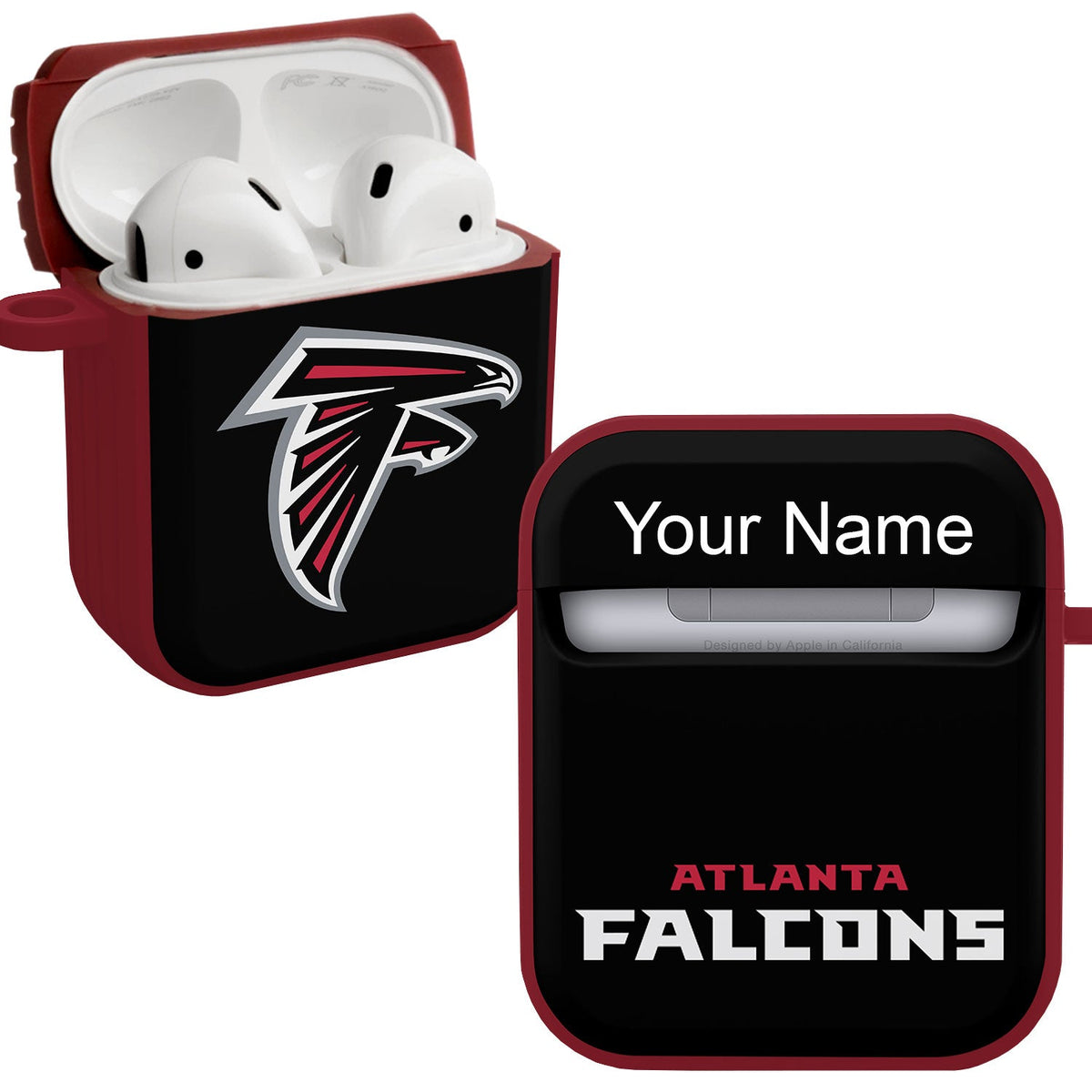 Atlanta Falcons HDX Custom Name Case Cover for Apple AirPods Gen 1 &amp; 2