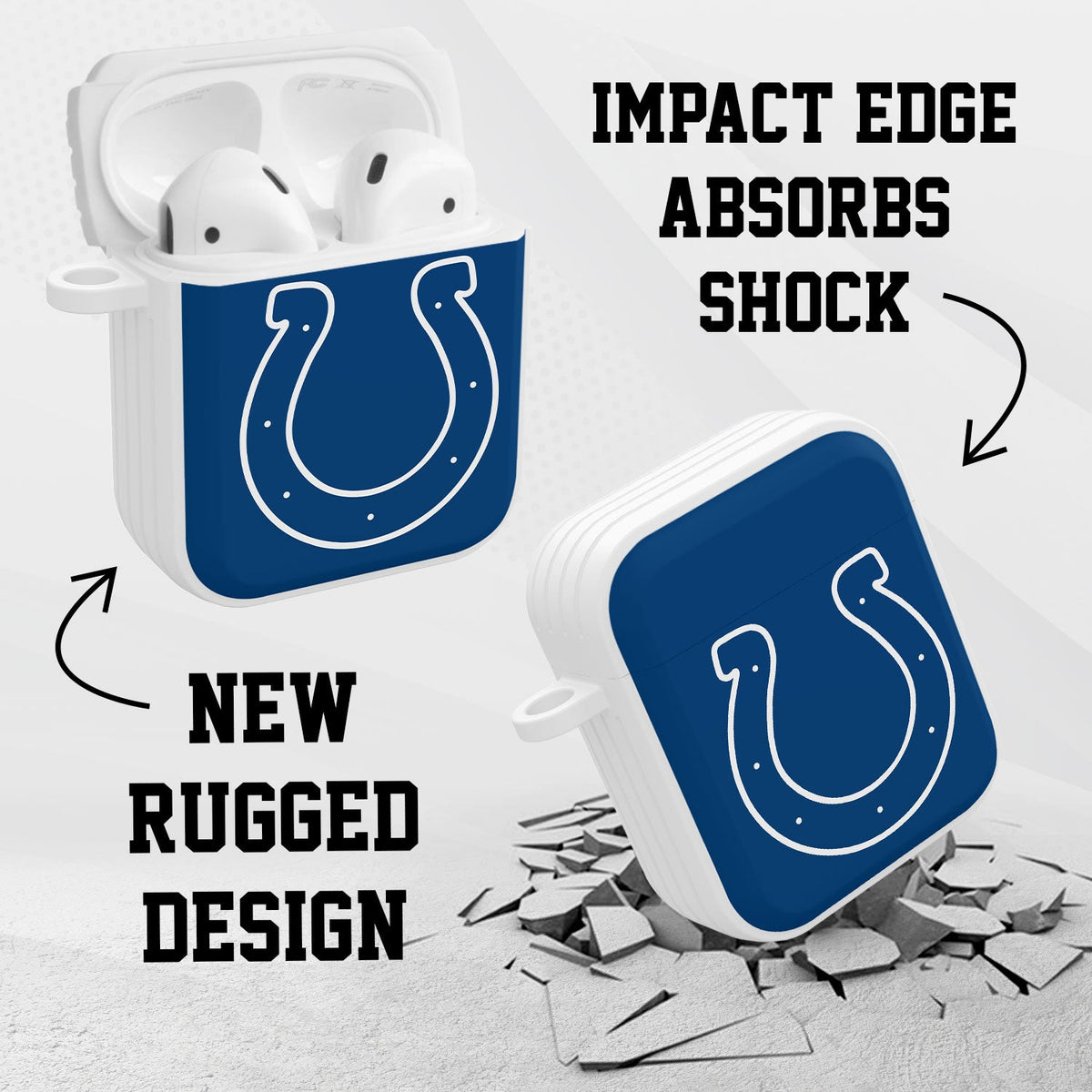 Indianapolis Colts HDX Custom Name Case Cover for Apple AirPods Gen 1 &amp; 2