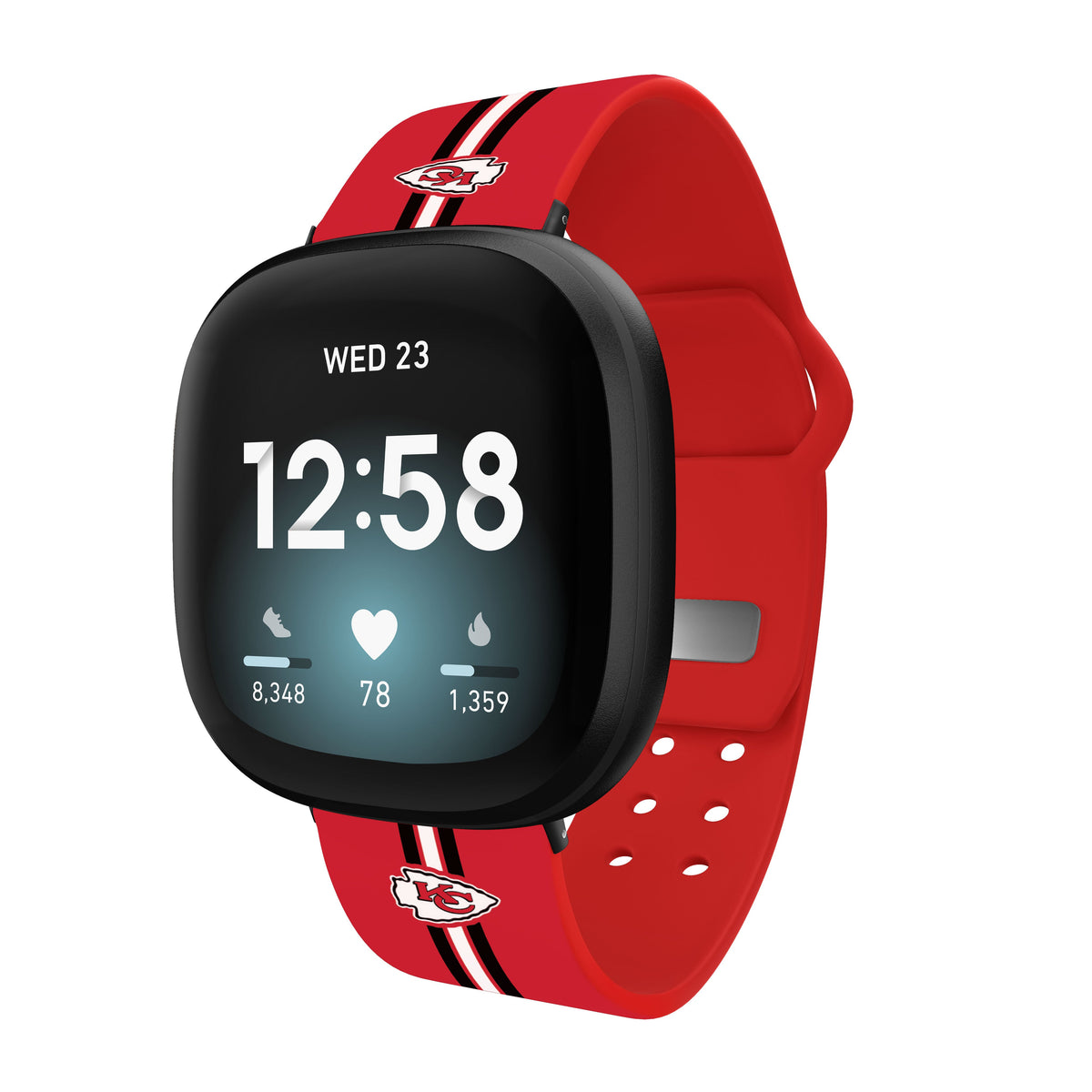 Kansas City Chiefs HD Fitbit Versa 3 and Sense Watch Band