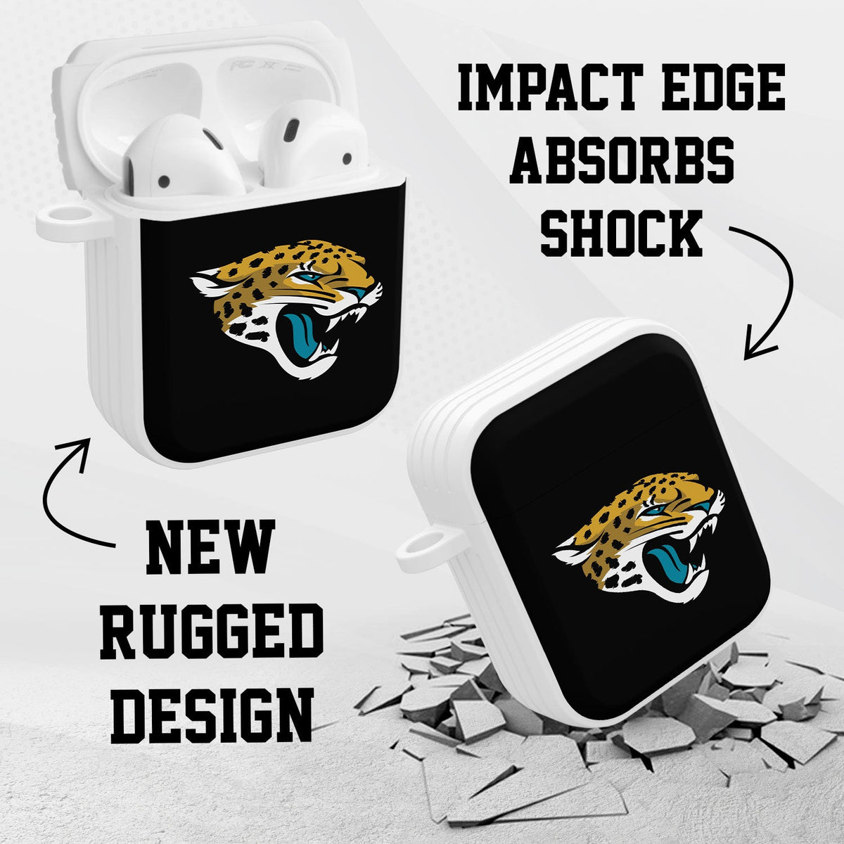 Jacksonville Jaguars HDX Custom Name Case Cover for Apple AirPods Gen 1 &amp; 2