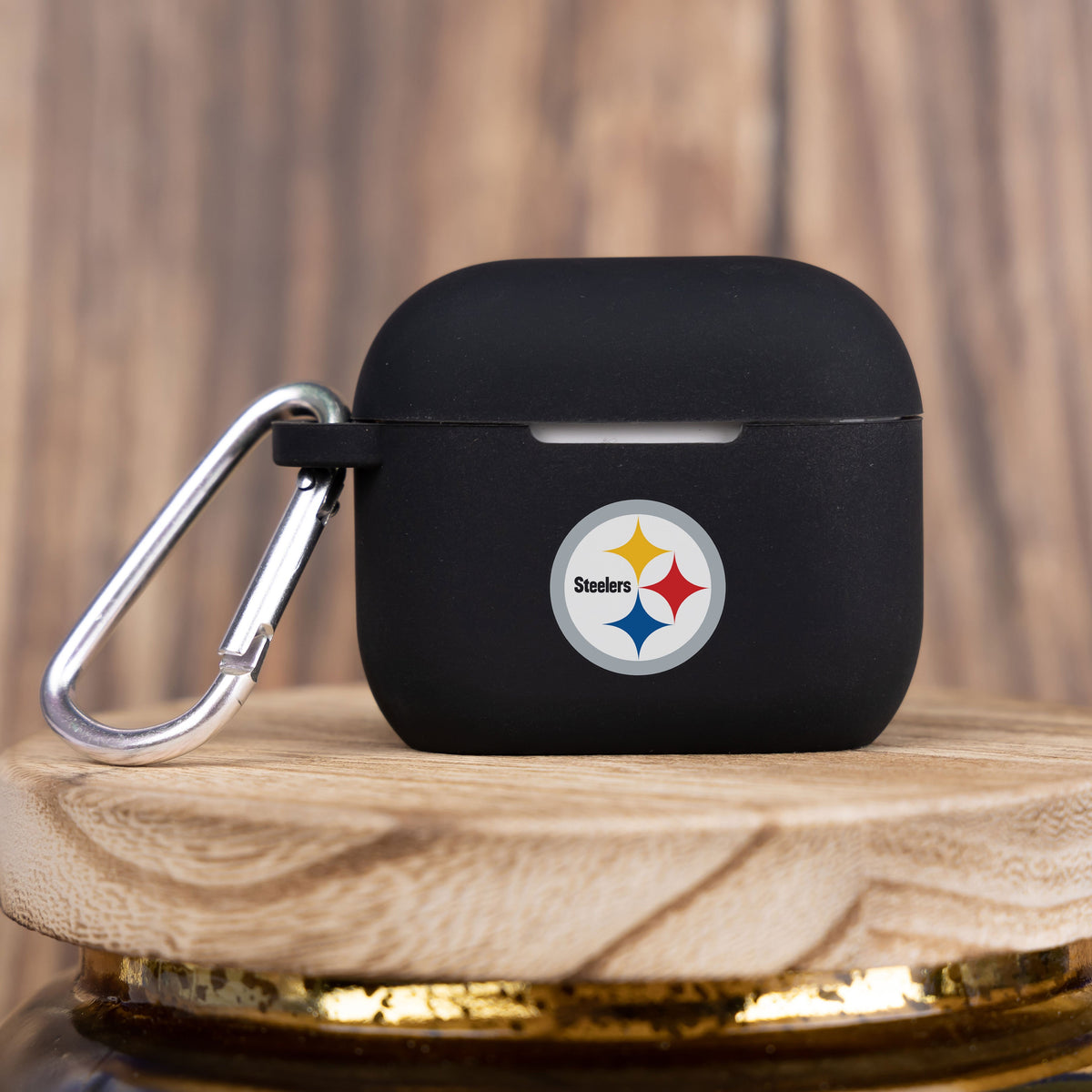 Pittsburgh Steelers Silicone Case Cover Compatible with Apple AirPods Generation 3 Battery Case (Black)