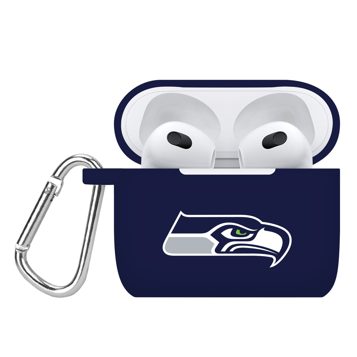 Seattle Seahawks Silicone Case Cover Compatible with Apple AirPods Generation 3 Battery Case (Navy)