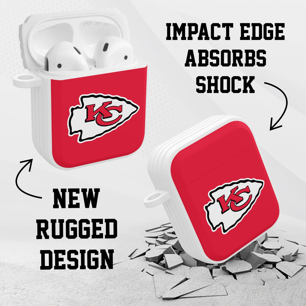 Kansas City Chiefs HDX Custom Name Case Cover for Apple AirPods Gen 1 &amp; 2