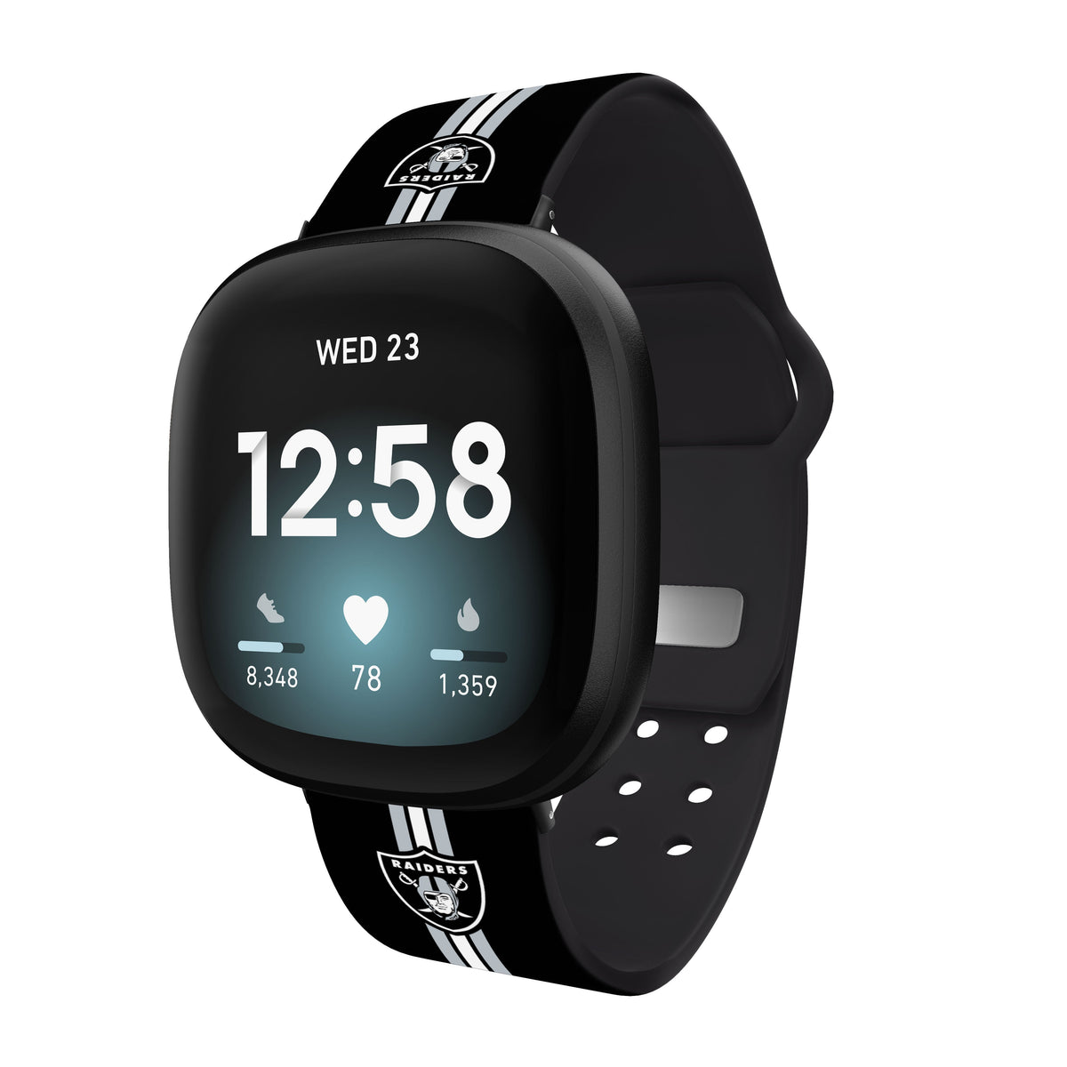 Las Vegas Raiders HD Fitbit Versa 3 and Sense Watch Band