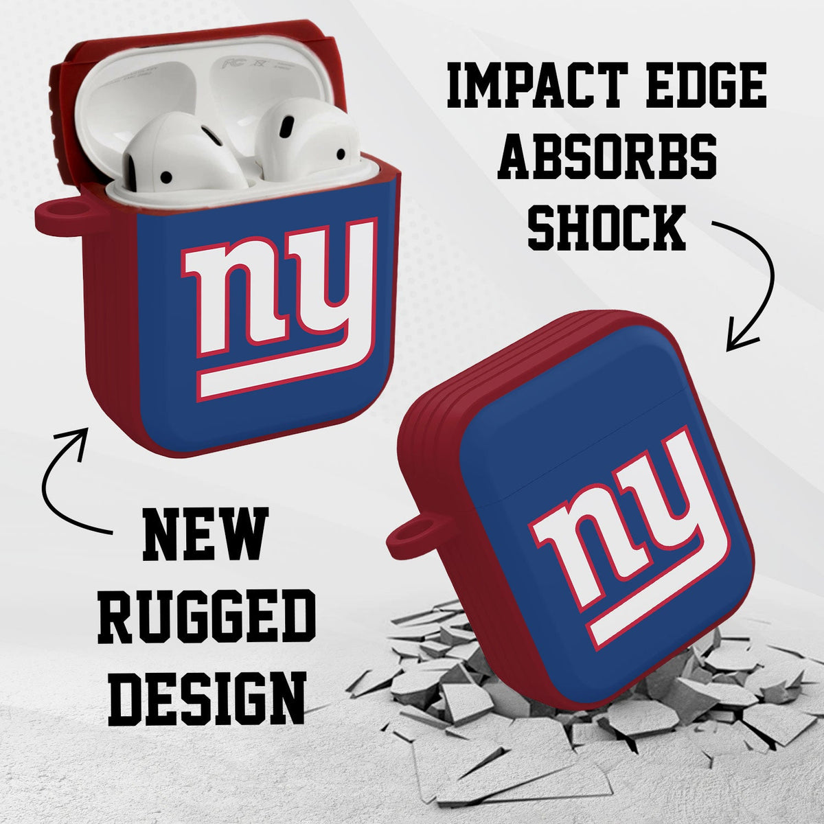 New York Giants HDX Custom Name Case Cover for Apple AirPods Gen 1 &amp; 2