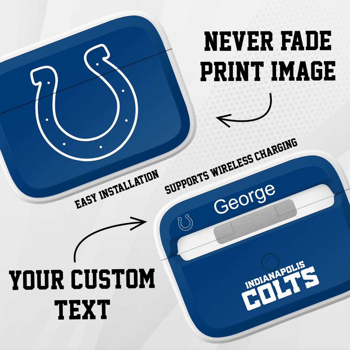 Indianapolis Colts HDX Custom Name Apple AirPods Pro Case Cover (Classic)