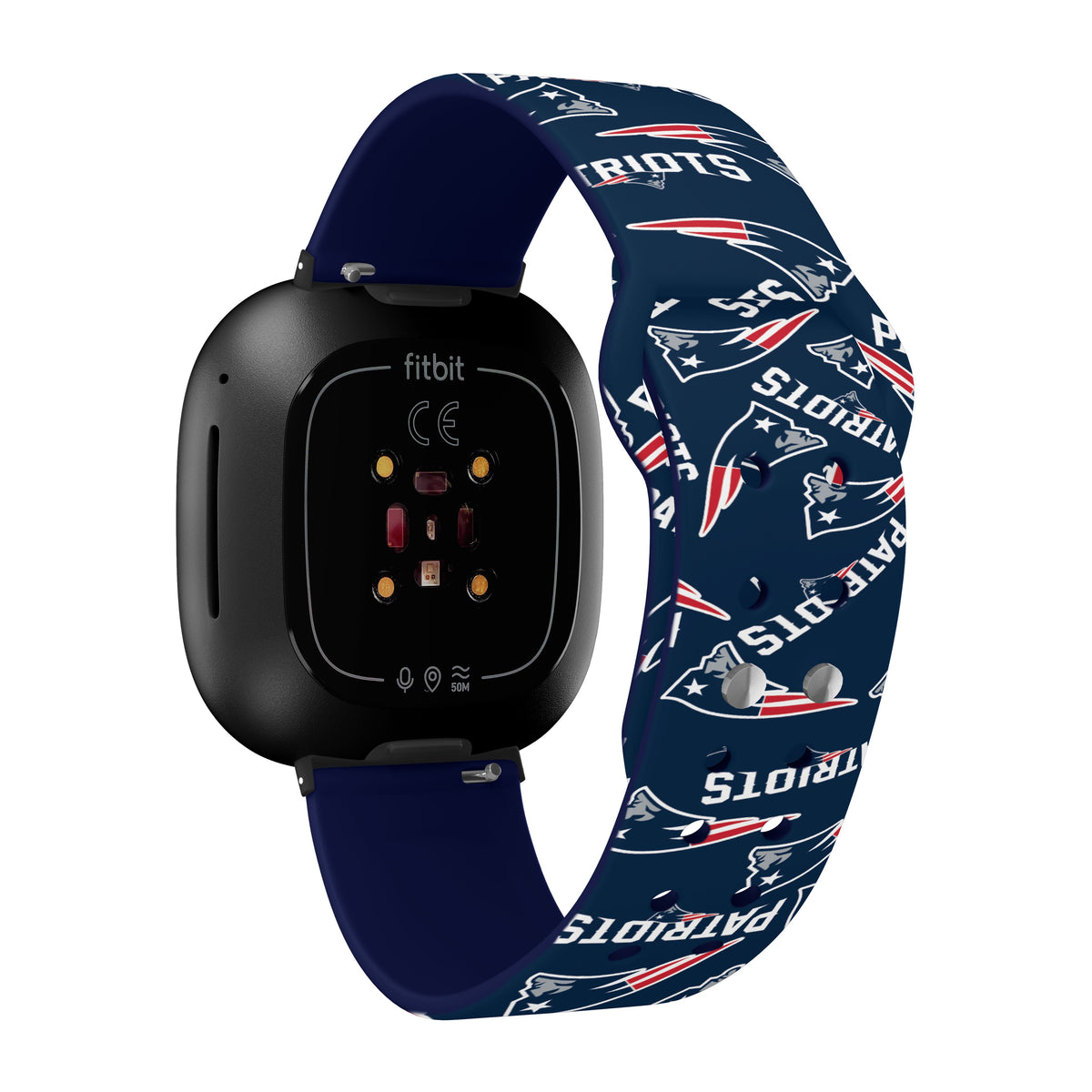 New England Patriots HD Fitbit Versa 3 and Sense Watch Band