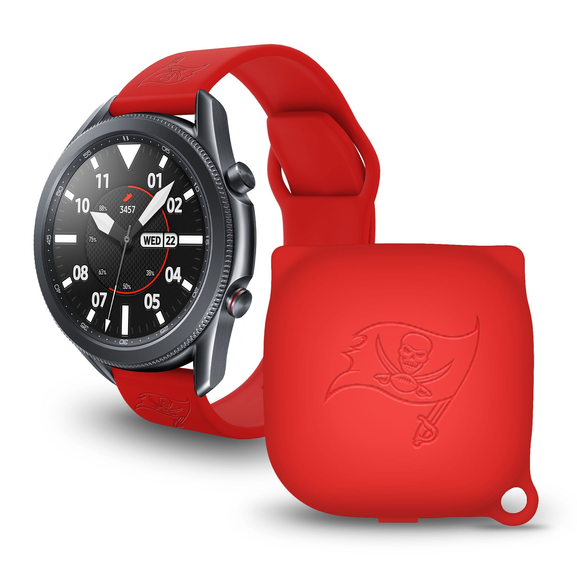 Tampa Bay Buccaneers Engraved Samsung Watch Band And Buds Pro Combo