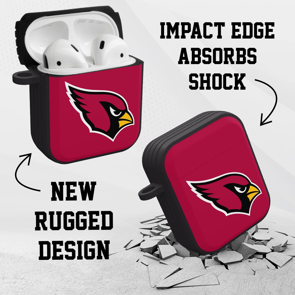 Arizona Cardinals HDX Custom Name Case Cover for Apple AirPods Gen 1 &amp; 2