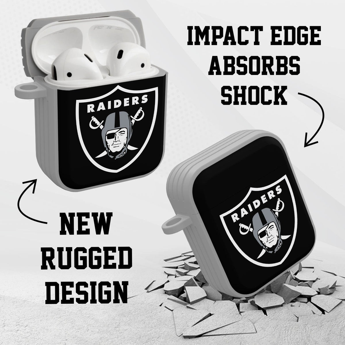 Las Vegas Raiders HDX Custom Name Case Cover for Apple AirPods Gen 1 &amp; 2