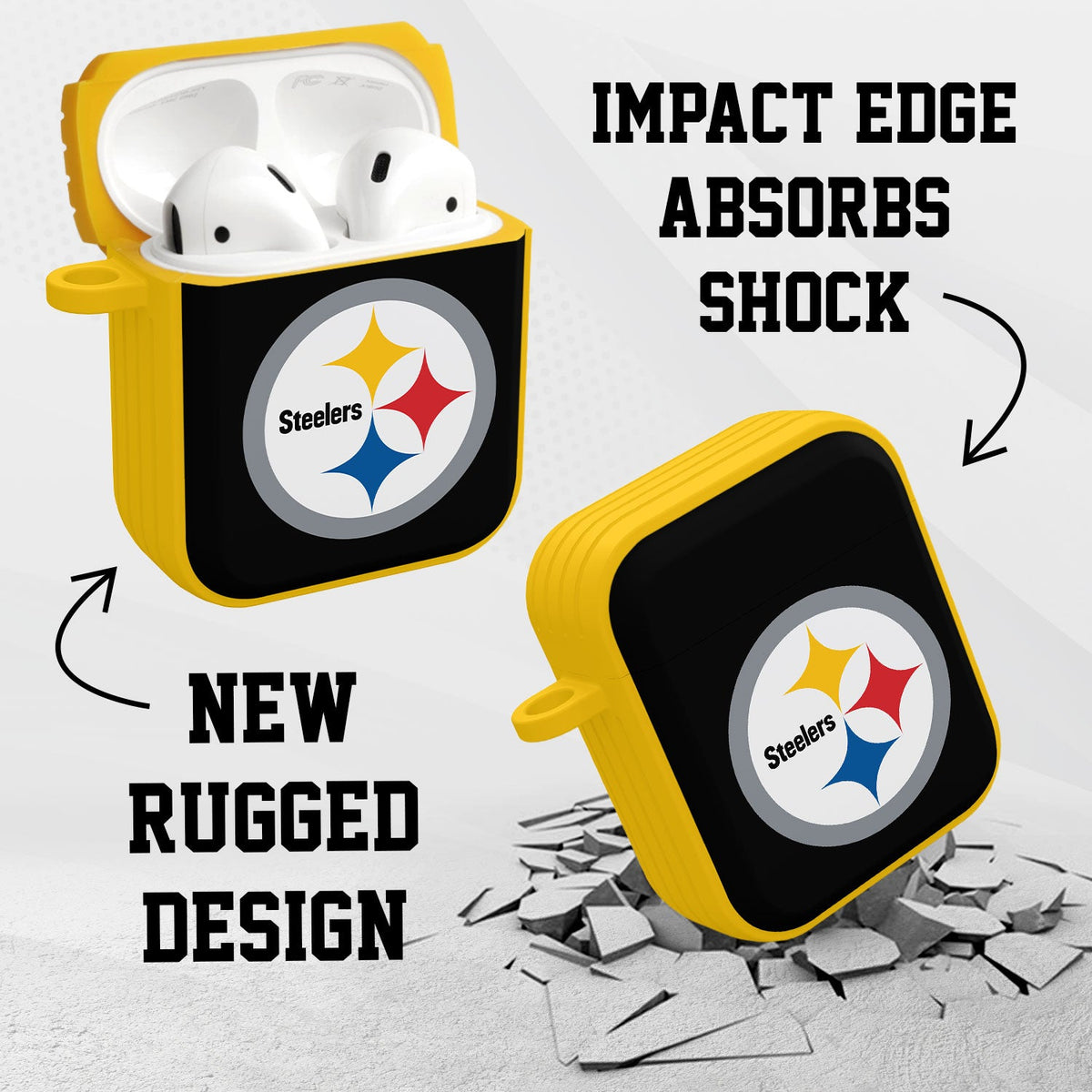 Pittsburgh Steelers HDX Custom Name Case Cover for Apple AirPods Gen 1 &amp; 2