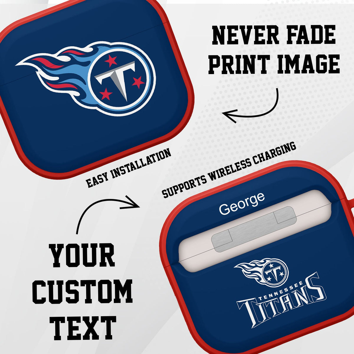 Tennessee Titans HDX Custom Name Case Cover for Apple AirPods Gen 3