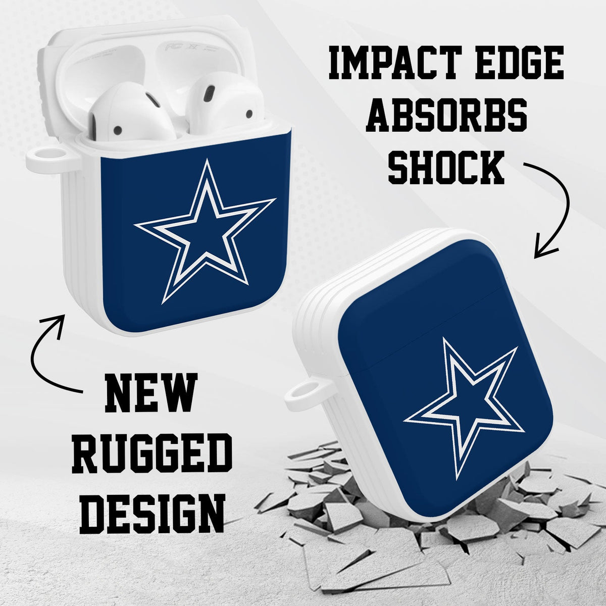 Dallas Cowboys HDX Custom Name Case Cover for Apple AirPods Gen 1 &amp; 2