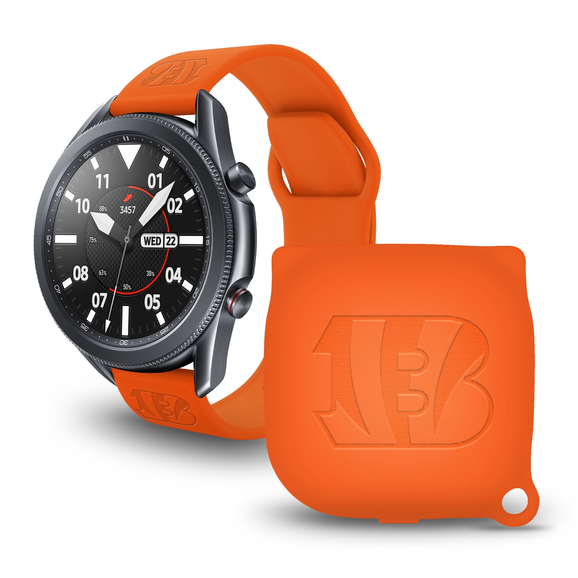 Cincinnati Bengals Engraved Samsung Watch Band And Buds Pro Combo