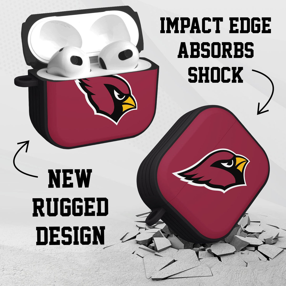 Arizona Cardinals HDX Custom Name Case Cover for Apple AirPods Gen 3