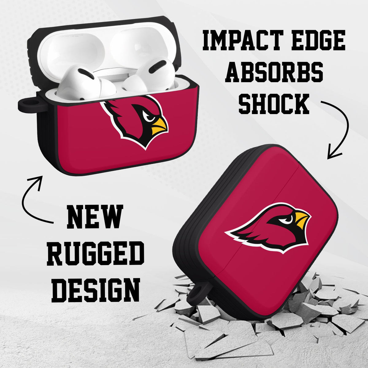 Arizona Cardinals HDX Custom Name Apple AirPods Pro 1 &amp; 2 Case Cover (Classic)