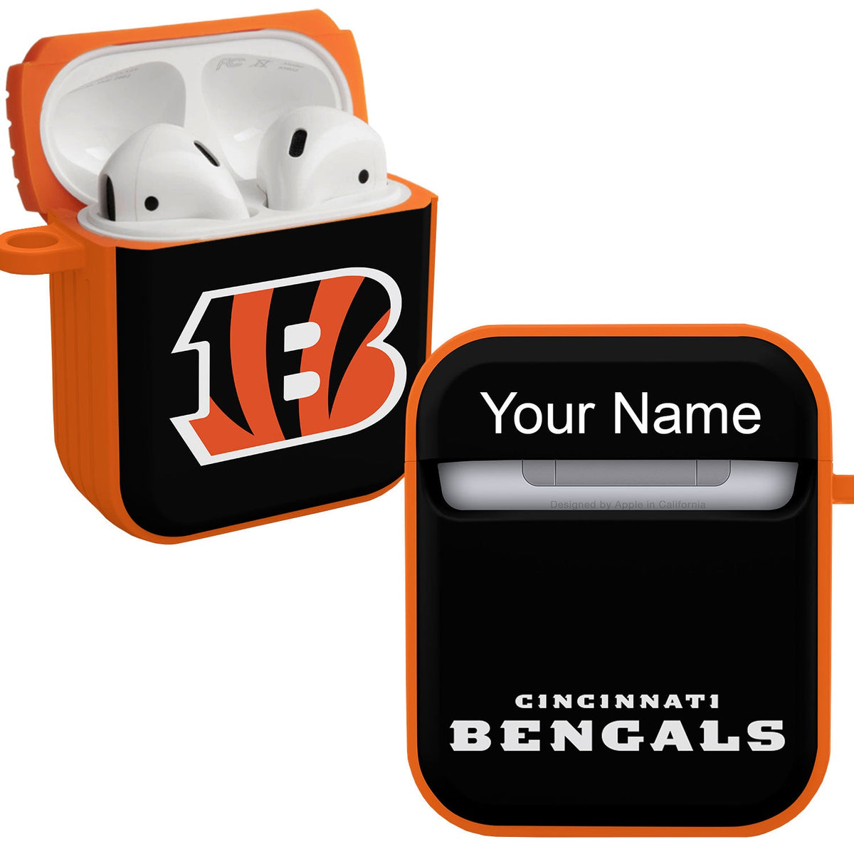 Cincinnati Bengals HDX Custom Name Case Cover for Apple AirPods Gen 1 &amp; 2
