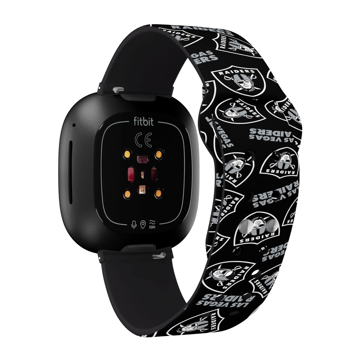 Las Vegas Raiders HD Fitbit Versa 3 and Sense Watch Band