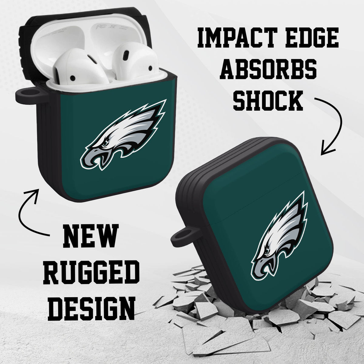 Philadelphia Eagles HDX Custom Name Case Cover for Apple AirPods Gen 1 &amp; 2