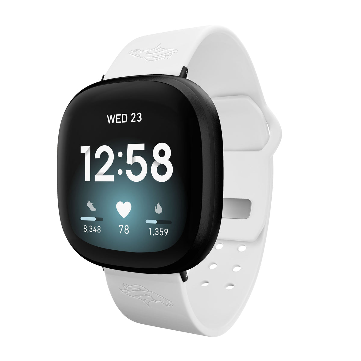 Game Time Denver Broncos Engraved Silicone Sport Fitbit Watch Band