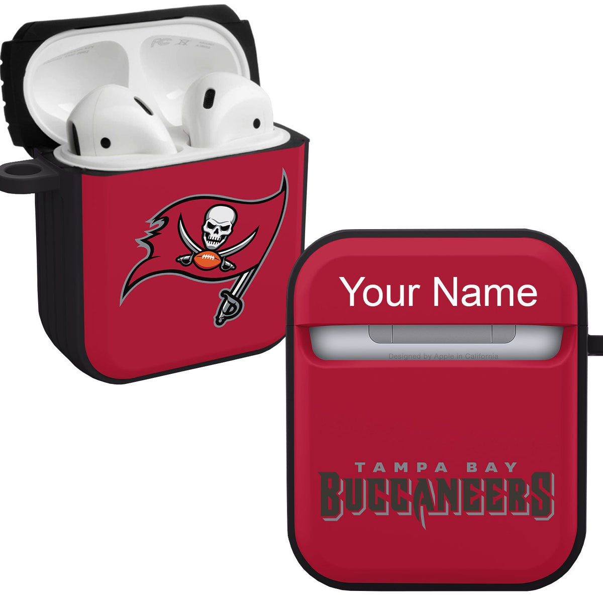 Tampa Bay Buccaneers HDX Custom Name Case Cover for Apple AirPods Gen 1 &amp; 2