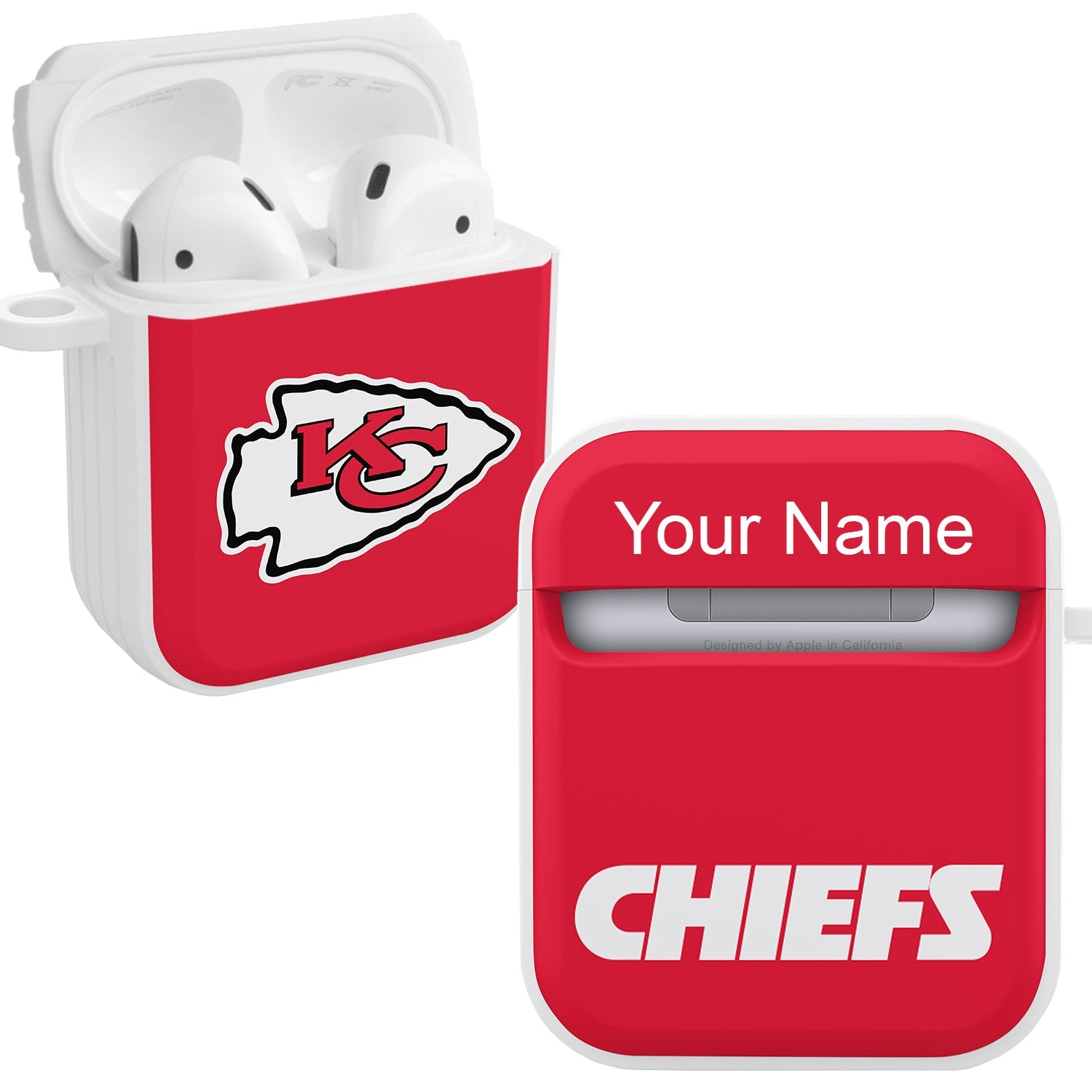 Kansas City Chiefs HDX Custom Name Case Cover for Apple AirPods Gen 1 & 2