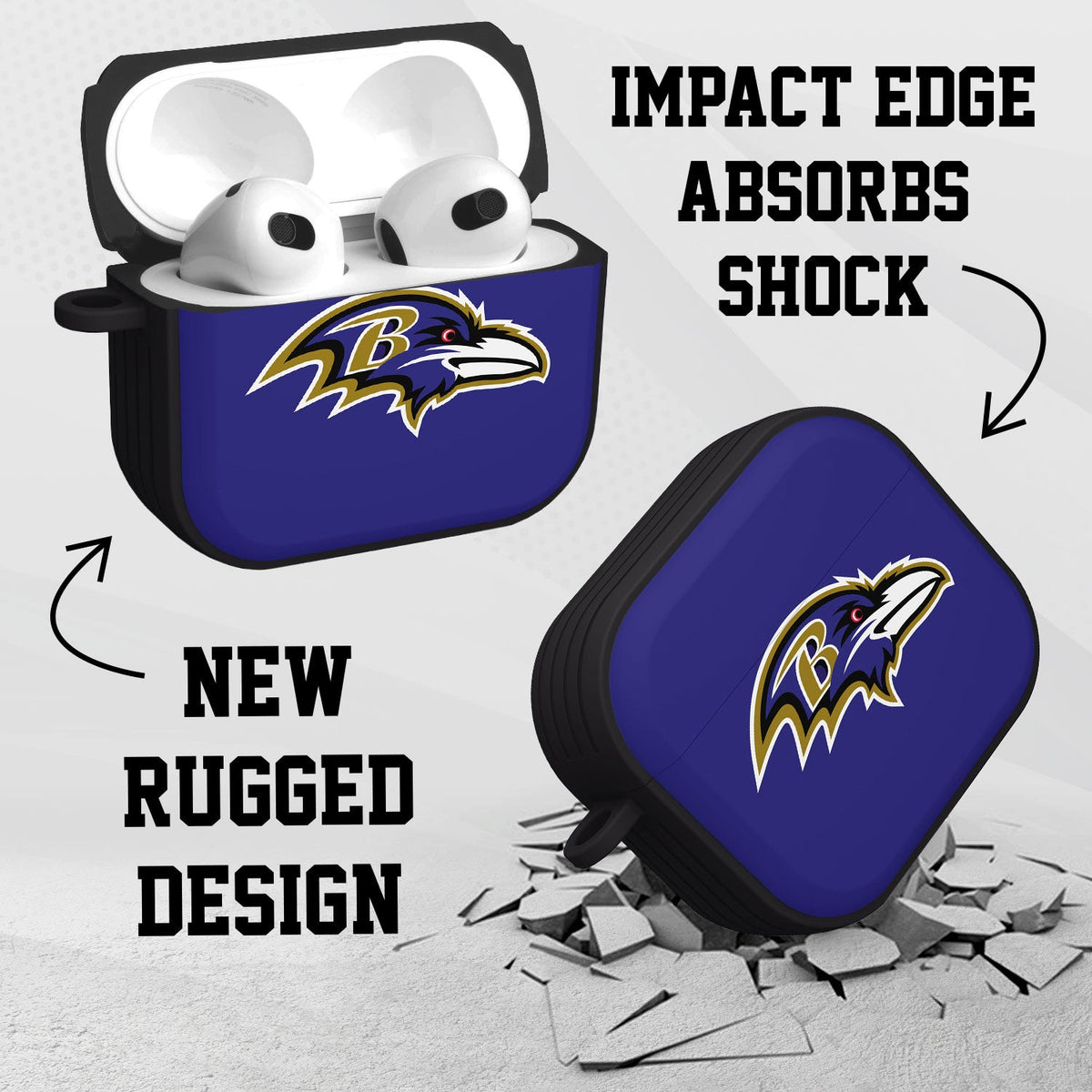 Baltimore Ravens HDX Custom Name Case Cover for Apple AirPods Gen 3