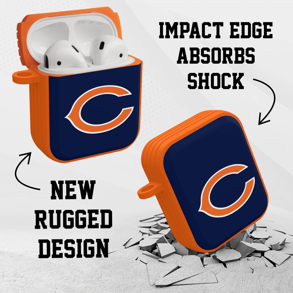 Chicago Bears HDX Custom Name Case Cover for Apple AirPods Gen 1 &amp; 2