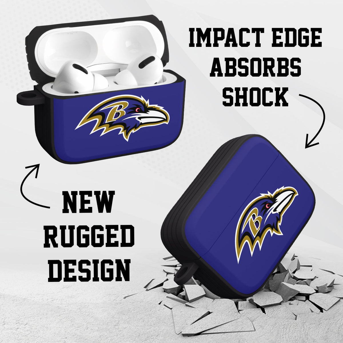 Baltimore Ravens HDX Custom Name Apple AirPods Pro Case Cover (Classic)