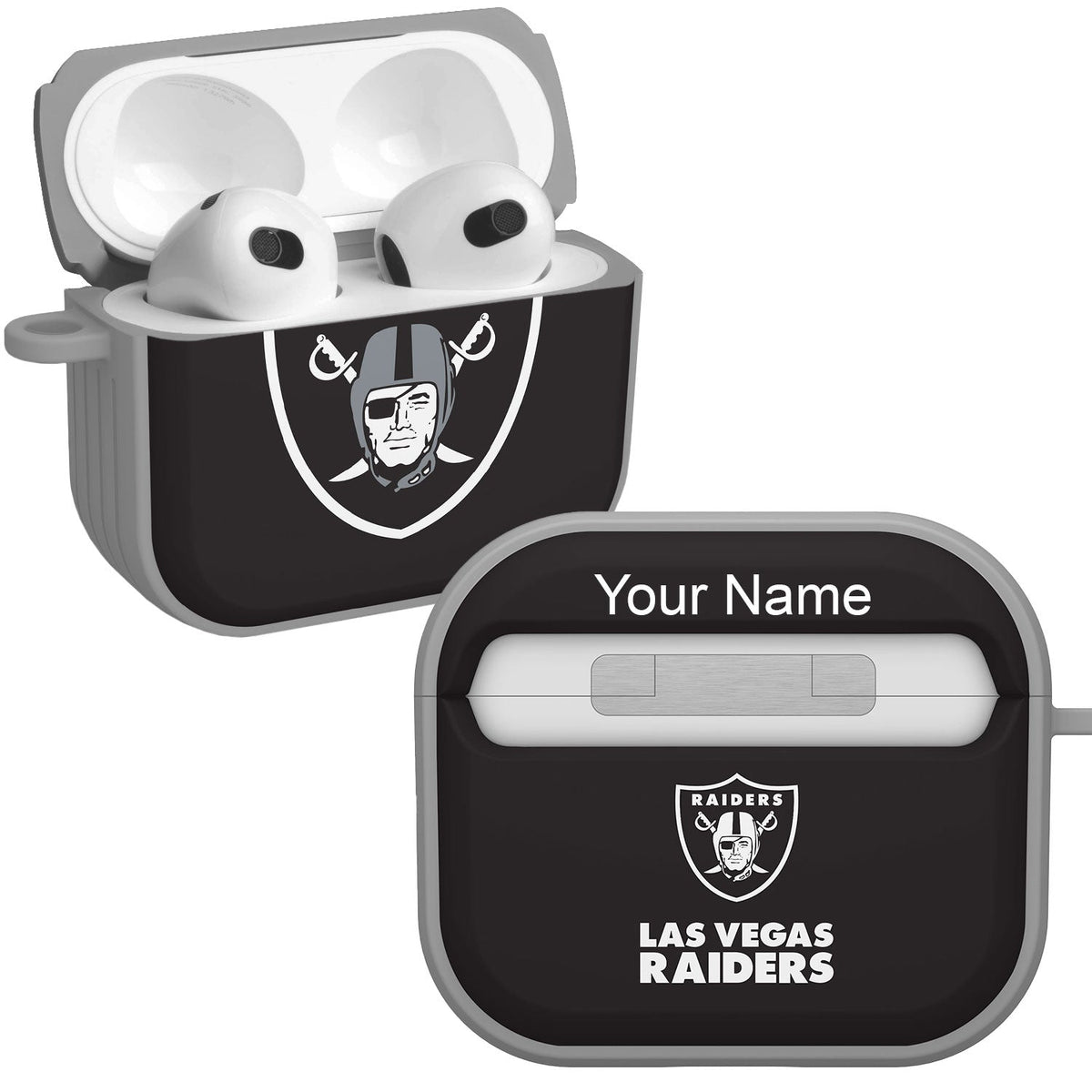 Las Vegas Raiders HDX Custom Name Case Cover for Apple AirPods Gen 3