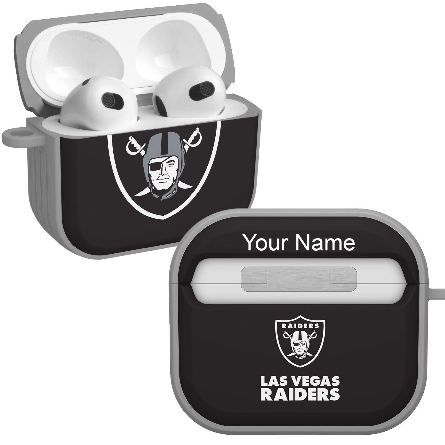 Las Vegas Raiders HDX Custom Name Case Cover for Apple AirPods Gen 3