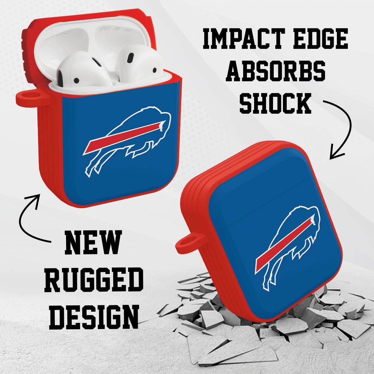 Buffalo Bills HDX Custom Name Case Cover for Apple AirPods Gen 1 &amp; 2