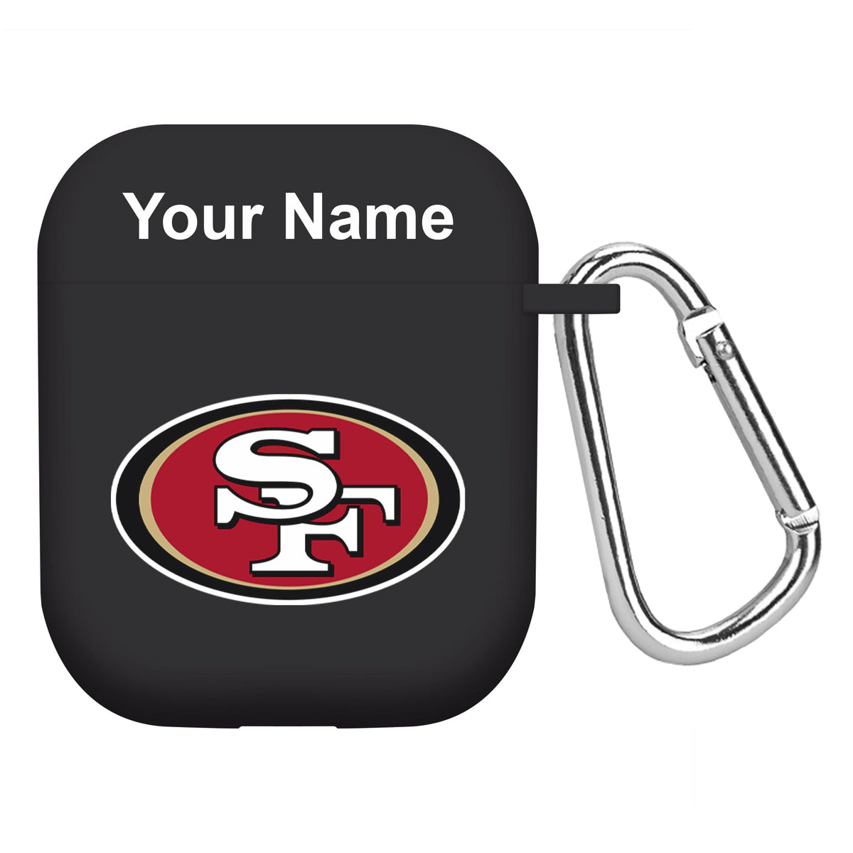 San Francisco 49ers Custom Name HD Apple AirPods Gen 1 &amp; 2 Case Cover (Black)
