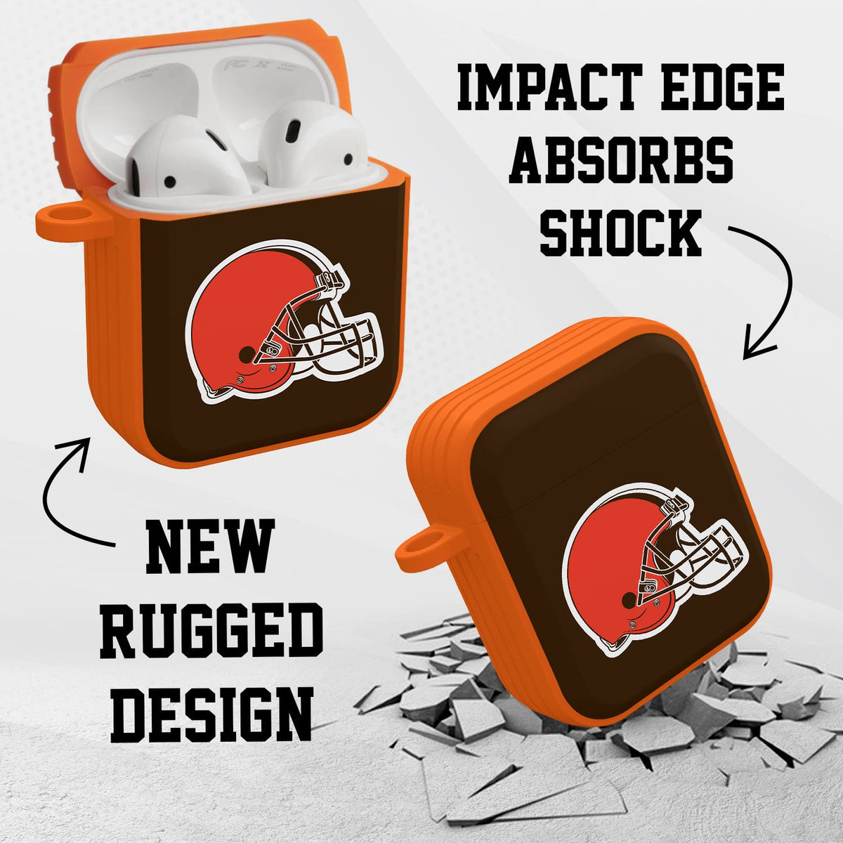 Cleveland Browns HDX Custom Name Case Cover for Apple AirPods Gen 1 &amp; 2