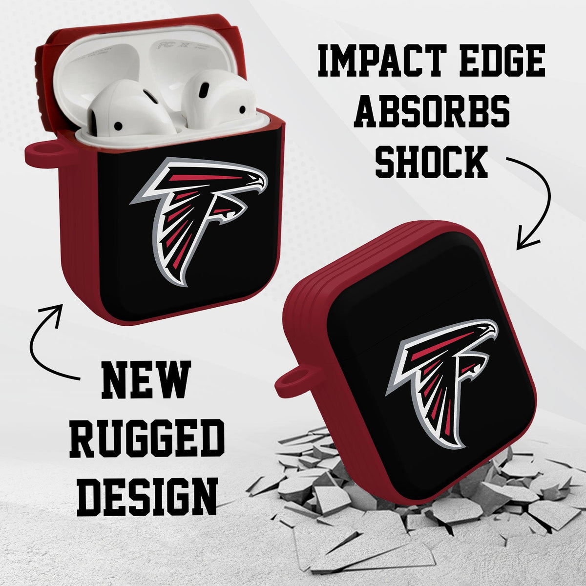 Atlanta Falcons HDX Custom Name Case Cover for Apple AirPods Gen 1 &amp; 2