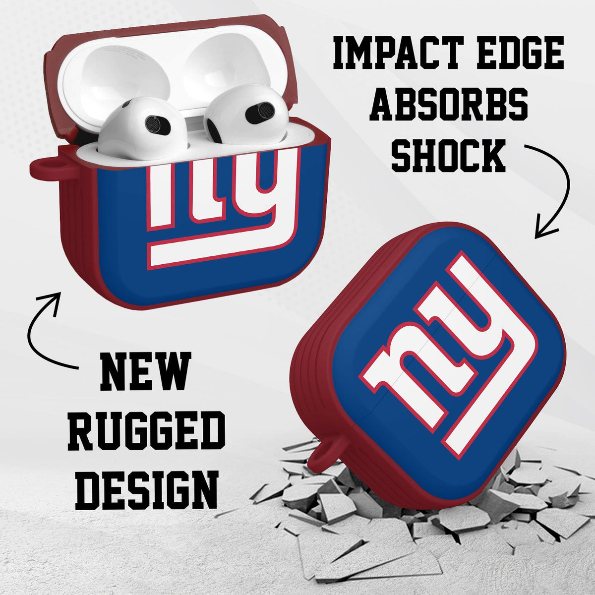 New York Giants HDX Custom Name Case Cover for Apple AirPods Gen 3