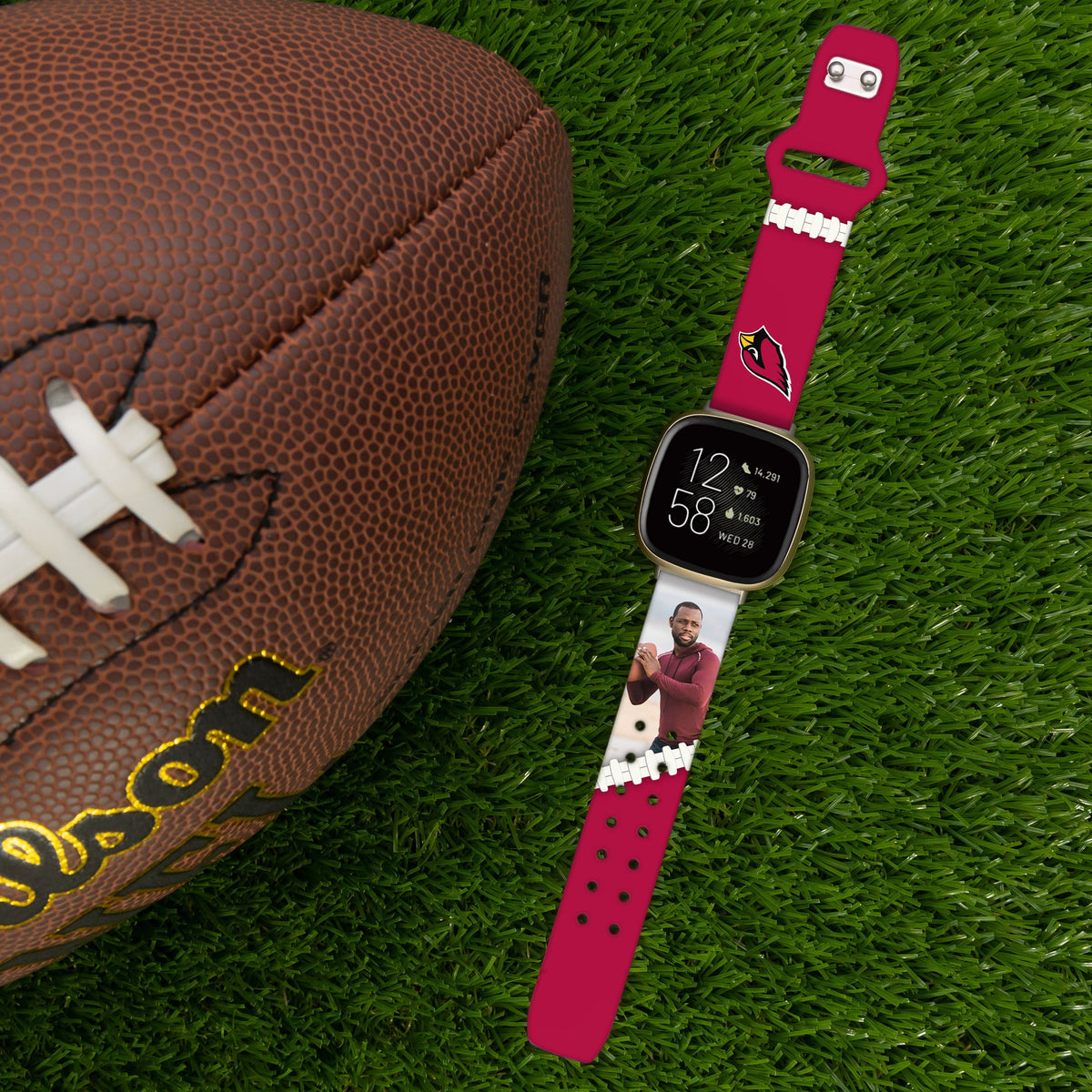 Arizona Cardinals Custom Photo HD Fitbit Versa 3 &amp; Sense 1 Watch Band