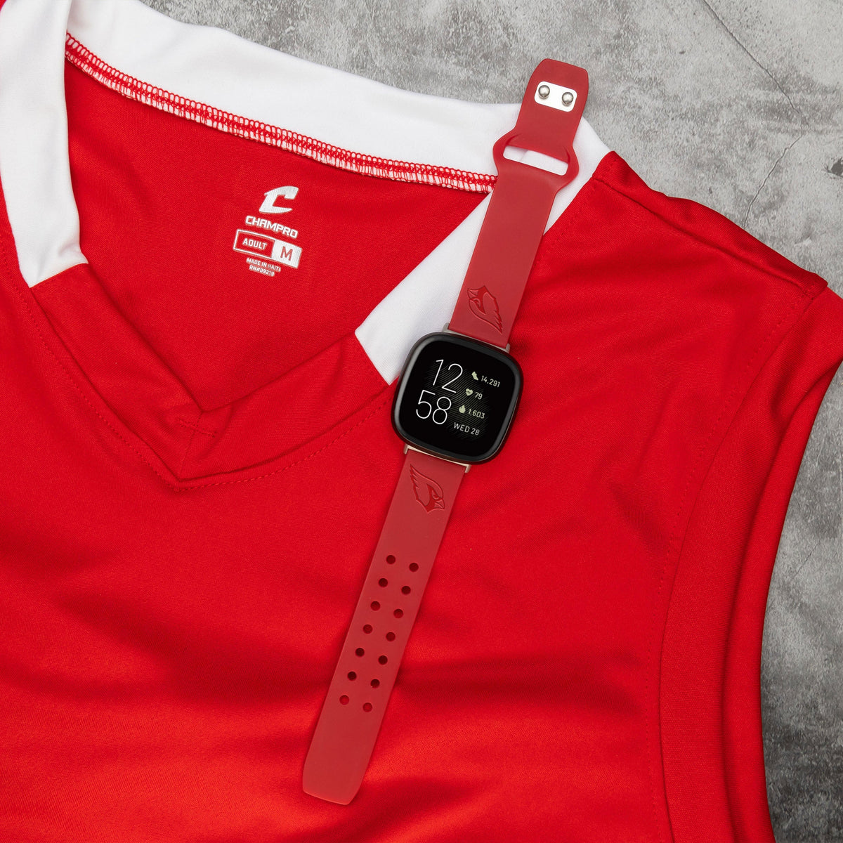 Game Time Arizona Cardinals Engraved Silicone Sport Fitbit Versa 3 &amp; Sense 1Watch Band