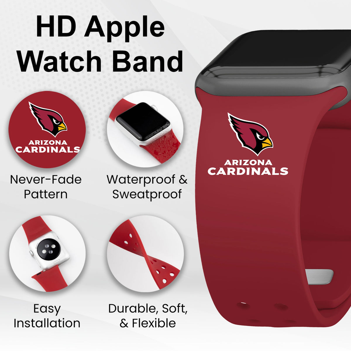GAME TIME Arizona Cardinals HD Elite Edition Apple Watch Band