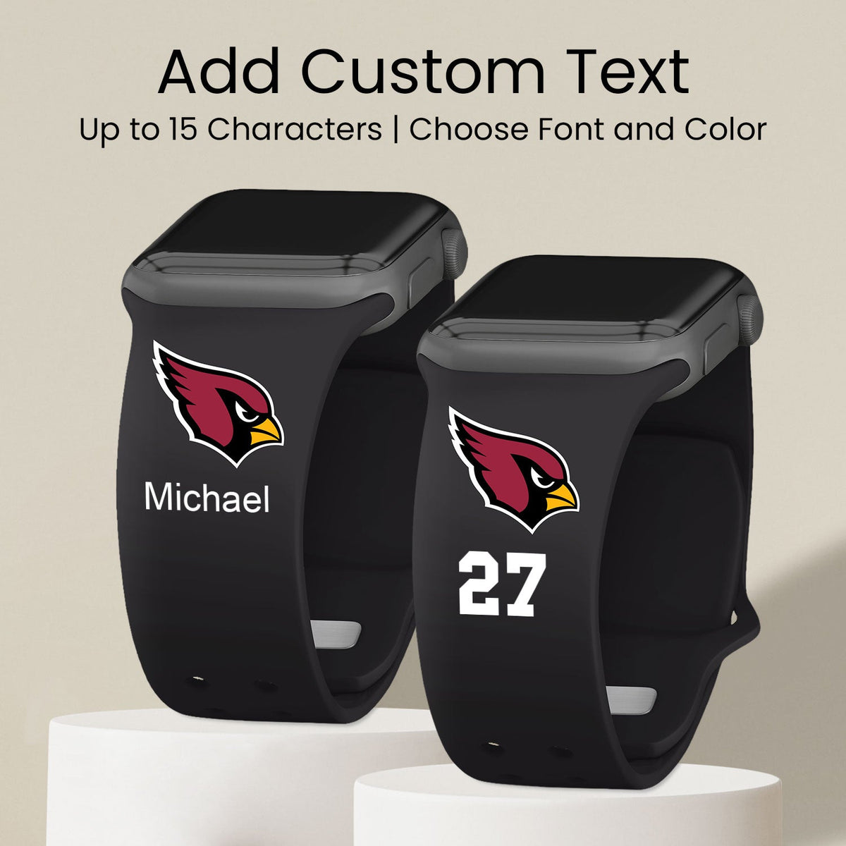 Arizona Cardinals Custom Name HD Apple Watch Band