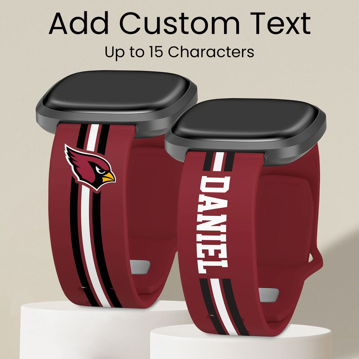 Arizona Cardinals Custom Name HD Fitbit Versa 3 and Sense 1 Watch Band