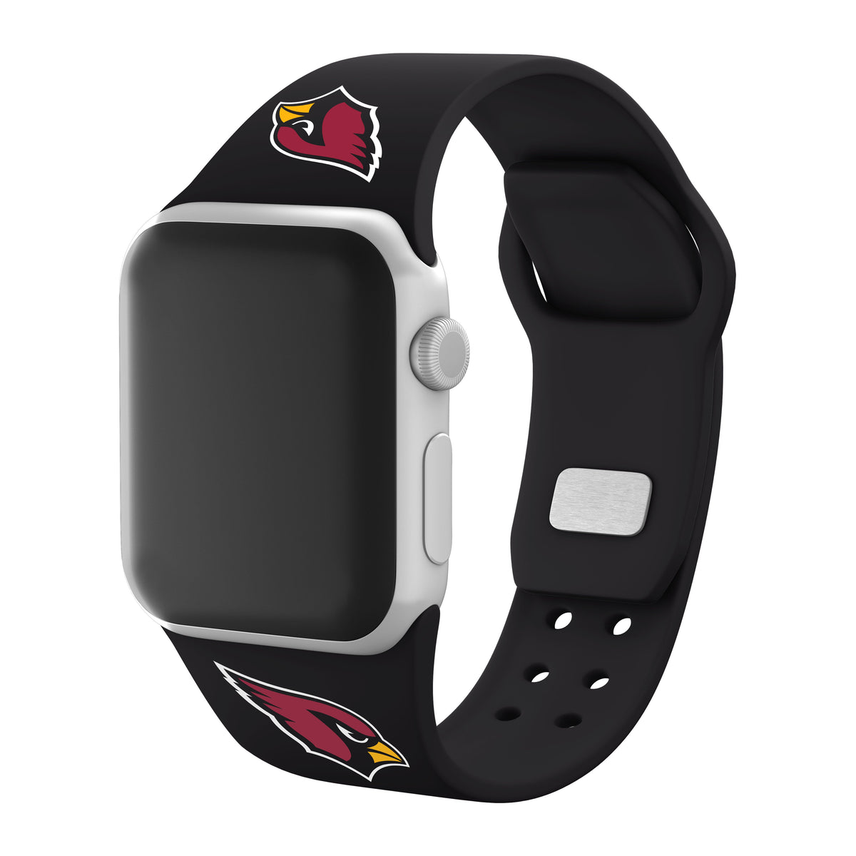 Arizona Cardinals Silicone Apple Watch Band (Black) - Game Time