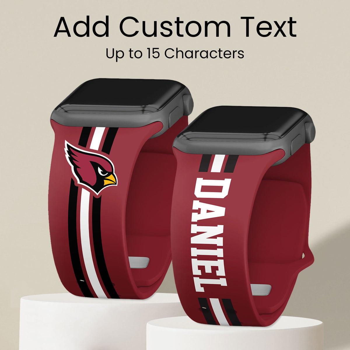 Arizona Cardinals Custom Name HD Apple Watch Band