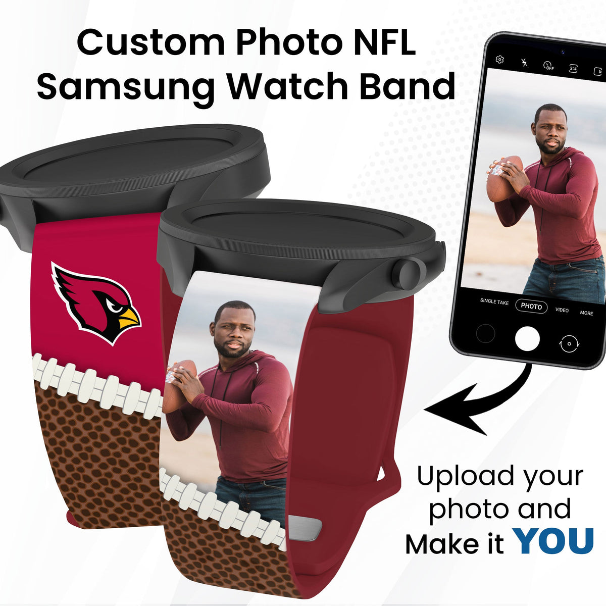Arizona Cardinals Custom Photo HD Samsung Galaxy Watch Band