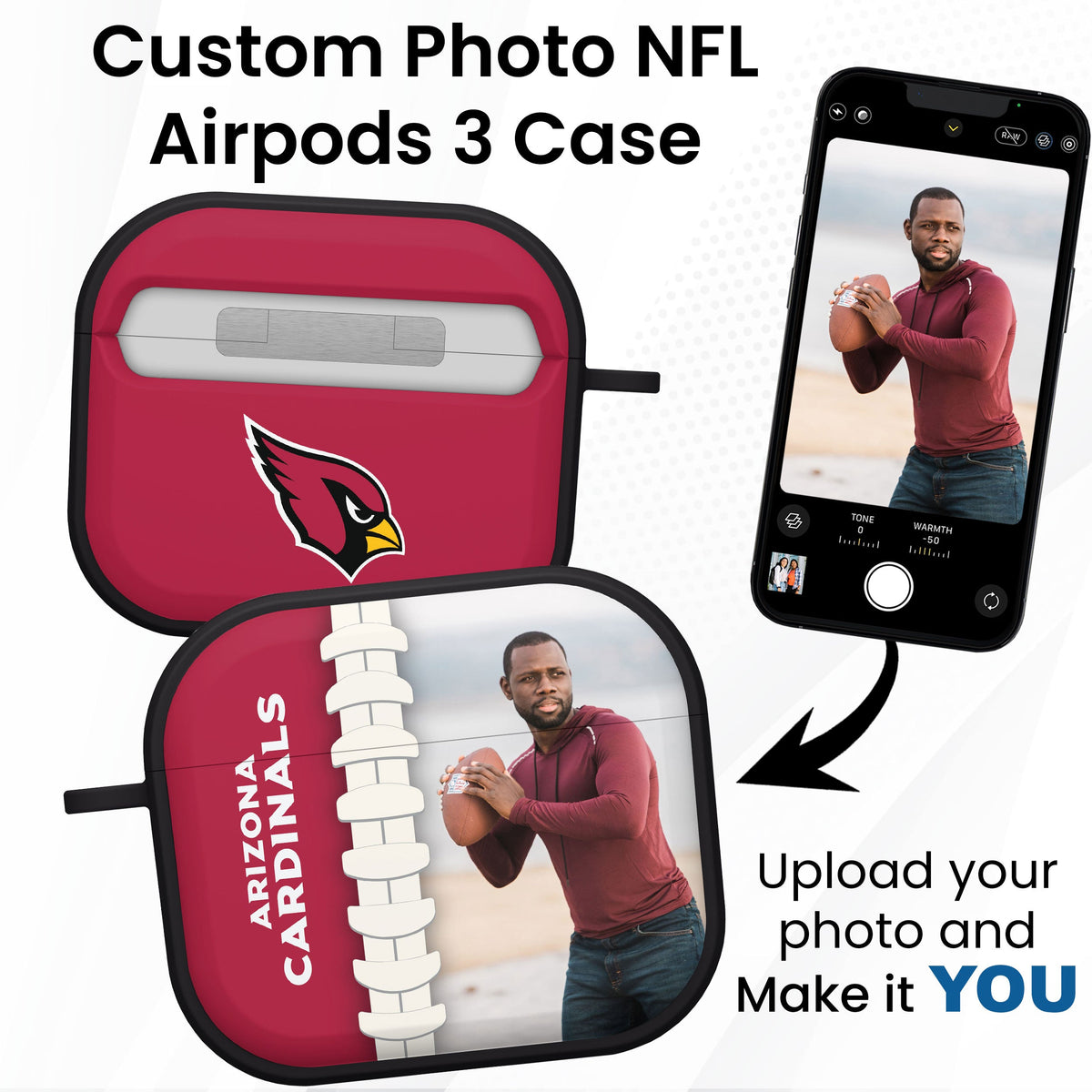 Arizona Cardinals Custom Photo HDX Apple AirPods Gen 3 Case Cover