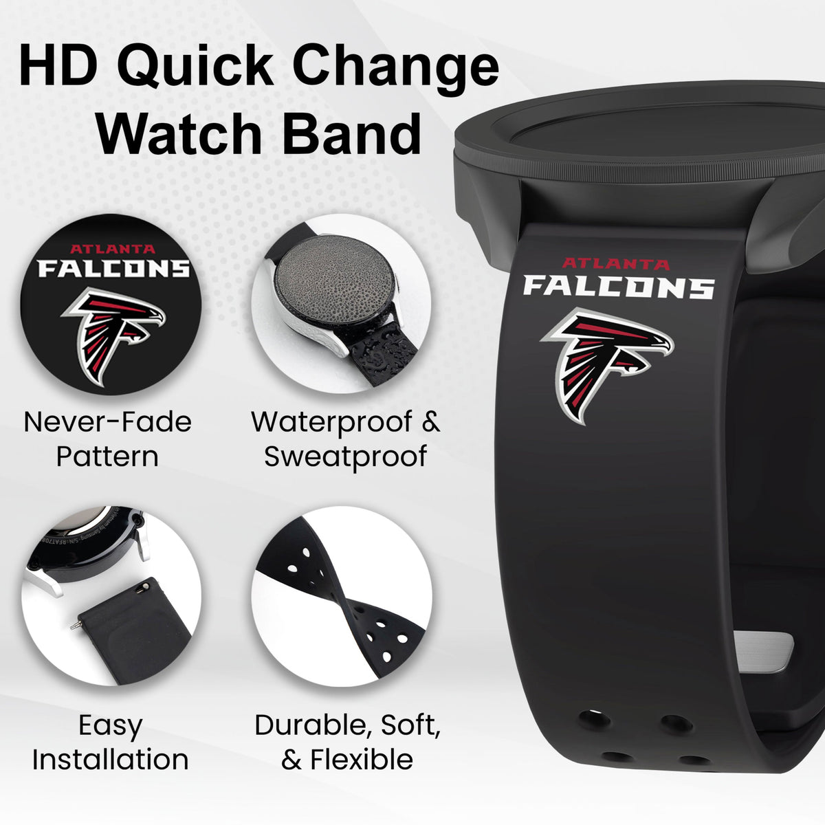GAME TIME Atlanta Falcons HD Elite Edition Samsung Galaxy Watch Band